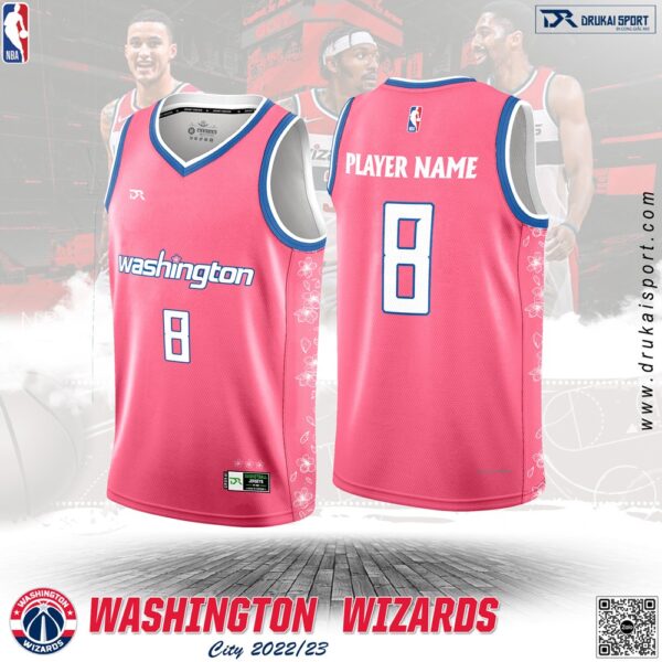 Áo đấu Washington Wizards City Edition 2022/23 - Hồng pastel nổi bật