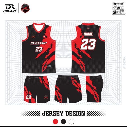Đồng Phục Thể Thao Jersey Màu Đen Đỏ – Năng Lượng Và Quyền Lực