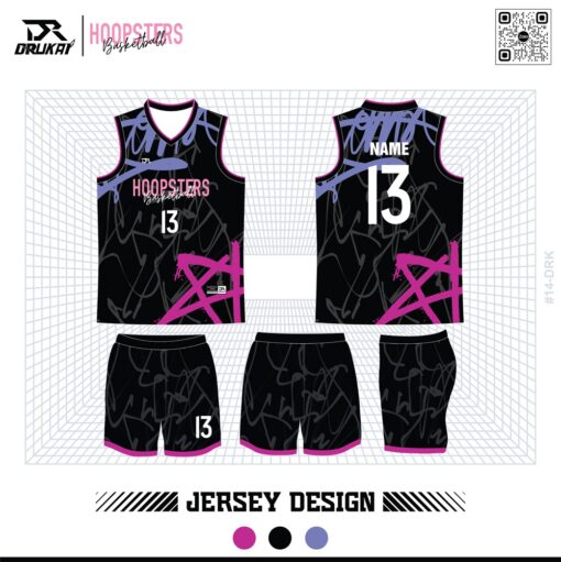 Đồng phục bóng rổ HOOPSTERS - Đen Graffiti Nổi Bật
