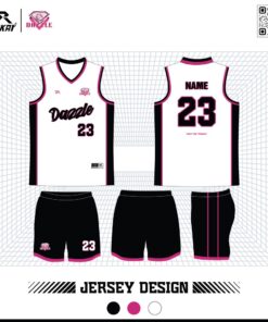 Jersey Thể Thao Trắng Đen Viền Hồng – Đẳng Cấp & Năng Động
