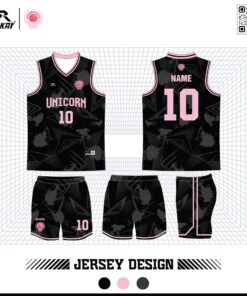 Jersey Bóng Rổ Đen Hồng Pastel – Vẻ Đẹp Mạnh Mẽ và Cá Tính