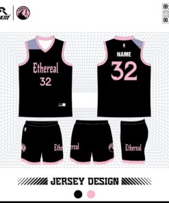 Jersey thể thao đen phối hồng pastel – Cá tính & thời trang