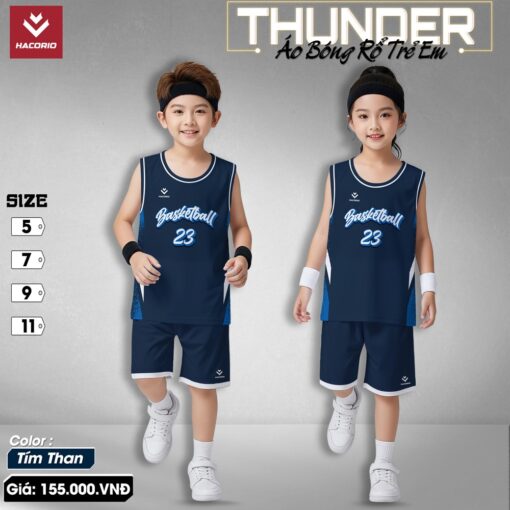 Áo Bóng Rổ Trẻ Em Thunder Vàng Đậm Năng Động - Ảnh 3