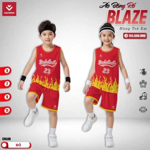 Bộ Đồ Bóng Rổ Trẻ Em BLAZE Hacorio – Đen Hồng - Ảnh 4