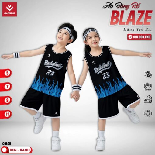 Bộ Đồ Bóng Rổ Trẻ Em BLAZE Hacorio – Đen Hồng - Ảnh 2