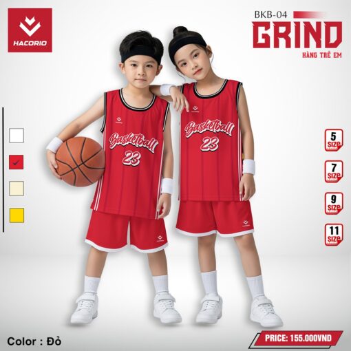 Bộ đồ thể thao trẻ em HACORIO BKB-04 màu kem sọc đen & quần xanh navy - Ảnh 4