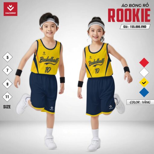 Áo Bóng Rổ Rookie Trắng Năng Động Cho Trẻ Em - Ảnh 3
