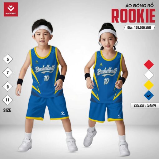 Áo Bóng Rổ Rookie Trắng Năng Động Cho Trẻ Em - Ảnh 2