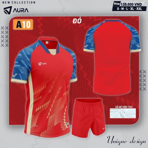 Áo Đá Banh Không Logo Aura A10 Màu Đen - Ảnh 2