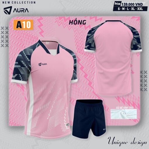 Áo Đá Banh Không Logo Aura A10 Màu Đen - Ảnh 3