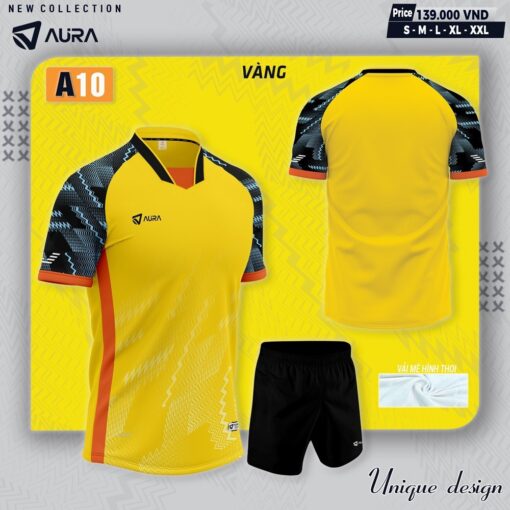 Áo Đá Banh Không Logo Aura A10 Màu Đen - Ảnh 7
