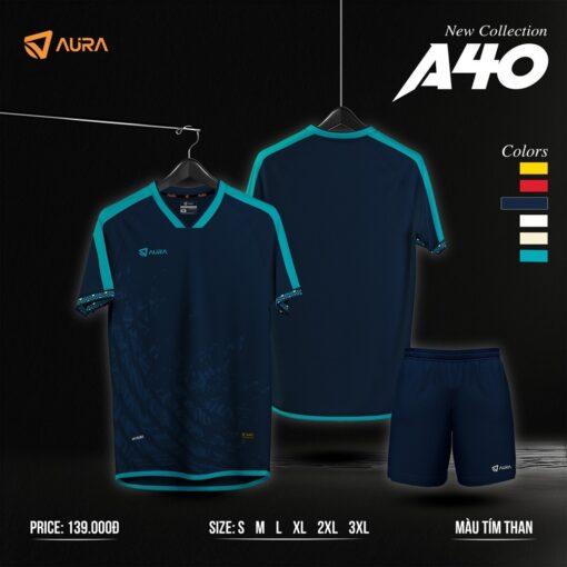 Bộ đồ thể thao AURA A40 màu kem phối đỏ booc-đô – Thoải mái, thời trang và năng động - Ảnh 3