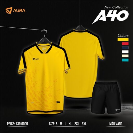 Bộ đồ thể thao AURA A40 màu kem phối đỏ booc-đô – Thoải mái, thời trang và năng động - Ảnh 5
