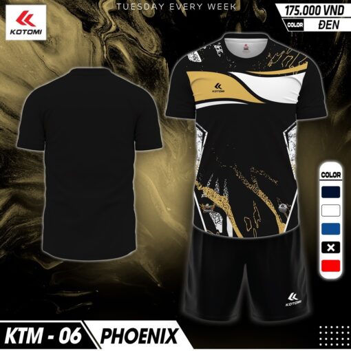 Áo Không Logo KOTOMI 06 - Đen Vàng Phoenix Đẳng Cấp