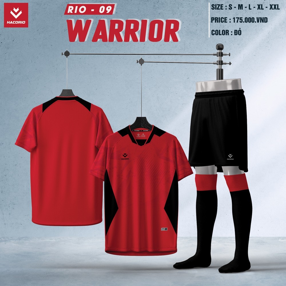 Áo bóng đá Hacorio RIO-09 Warrior màu đỏ phối đen