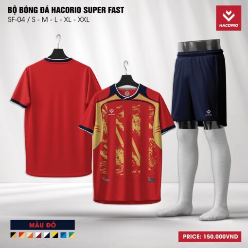 Bộ Bóng Đá Hacorio Super Fast Màu Đỏ Năng Động