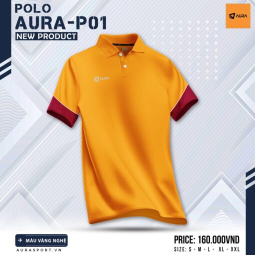 Áo Polo AURA-P01 Màu Trắng Cổ Navy - Lịch Lãm & Thể Thao - Ảnh 4