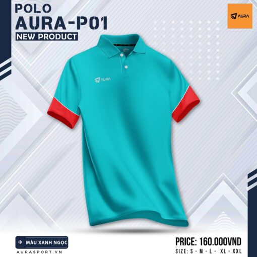 Áo Polo AURA-P01 Màu Trắng Cổ Navy - Lịch Lãm & Thể Thao - Ảnh 3