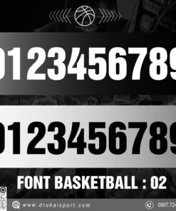 Font Số Áo Bóng Rổ 02 - Đen Trắng Xám Nổi Bật