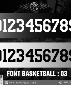 Font Basketball 03 - Đen Trắng Tối Giản, Mạnh Mẽ Cho Áo Thi Đấu