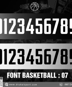 Font Số Thể Thao Basketball 07 – Tông Màu Đen Trắng Xám Chuyên Nghiệp