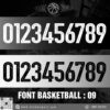 Font số thể thao BASKETBALL 09 - Đen trắng mạnh mẽ