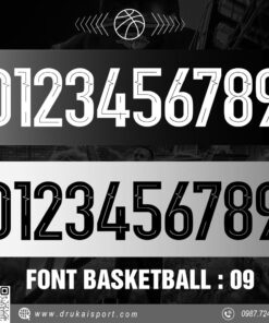 Font số thể thao BASKETBALL 09 - Đen trắng mạnh mẽ