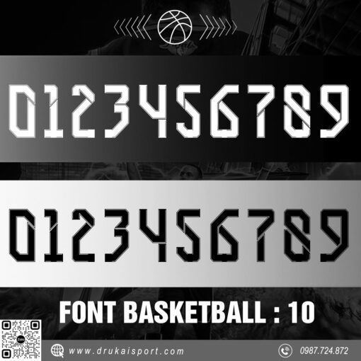 Font Basketball 10 - Đen Trắng Xám Cá Tính & Mạnh Mẽ