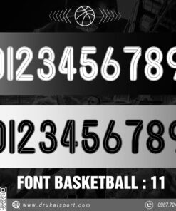 Font Chữ Số Thể Thao Basketball 11 – Màu Trắng Đen Năng Động