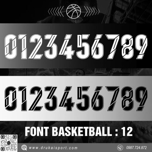 Font Basketball 12 – Đen Trắng Xám Đậm Chất Thể Thao