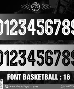 Font Số Bóng Rổ Đen Trắng - Mẫu 16 Mạnh Mẽ Nổi Bật
