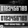 Font Số Bóng Rổ 20 – Tone Đen Trắng Xám Mạnh Mẽ, Chuyên Nghiệp