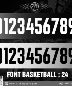 Font số bóng rổ phong cách mạnh mẽ đen trắng – Basketball Font 24