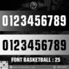 Font Số Bóng Rổ - Font Basketball 25 Đen Trắng Mạnh Mẽ