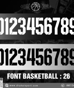 Font Số Thể Thao Basketball 26 - Phong Cách Đen Trắng Cá Tính