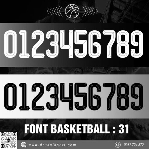 Font Basketball 31 - Sự kết hợp hoàn hảo giữa đen trắng xám mạnh mẽ