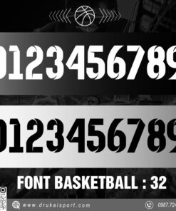 Font Số Thể Thao Đen Trắng - Mẫu Font Basketball 32