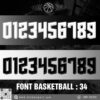 Font Số Bóng Rổ Đen Trắng Xám - Thiết Kế Góc Cạnh, Nổi Bật Trong Mọi Trận Đấu
