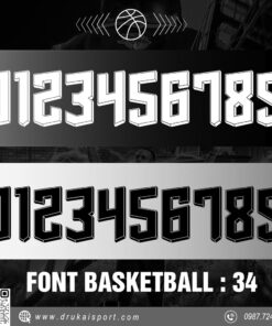 Font Số Bóng Rổ Đen Trắng Xám - Thiết Kế Góc Cạnh, Nổi Bật Trong Mọi Trận Đấu