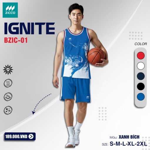 Áo Thể Thao ZICCO IGNITE BZIC-01 Màu Trắng Nổi Bật - Ảnh 2