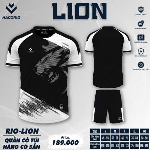 Bộ Đồ Thể Thao HACORIO LION Trắng Đen