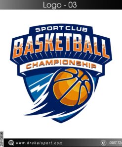 Logo Basketball Championship – Màu Xanh Navy & Cam Năng Động