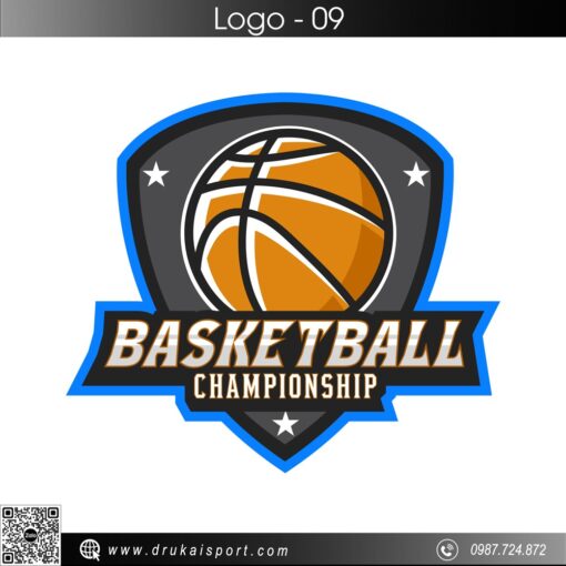 Logo Basketball Championship - Tông Cam Năng Động Kết Hợp Xanh Dương Chuyên Nghiệp