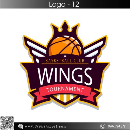Wings Basketball Club Tournament - Logo Cam Đỏ Năng Động