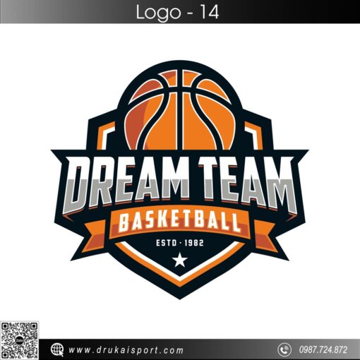 Logo DREAM TEAM BASKETBALL – Cam Đen Thời Thượng, Mạnh Mẽ