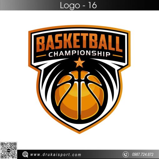 Logo Giải Bóng Rổ Màu Cam Đen Trắng - Năng Động & Chuyên Nghiệp
