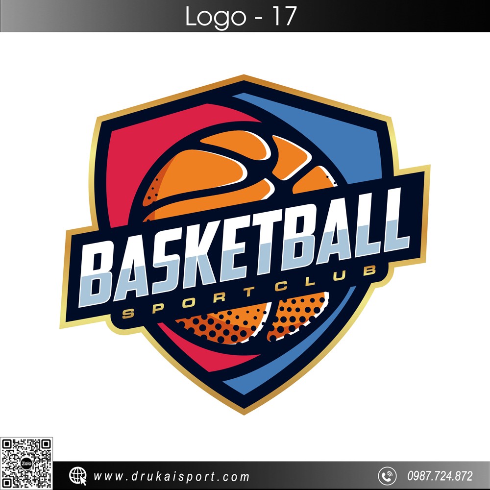 Logo Basketball Sport Club tông màu cam đỏ chuyên nghiệp