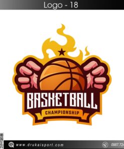 Logo Bóng Rổ Năng Động Màu Cam – Basketball Flame