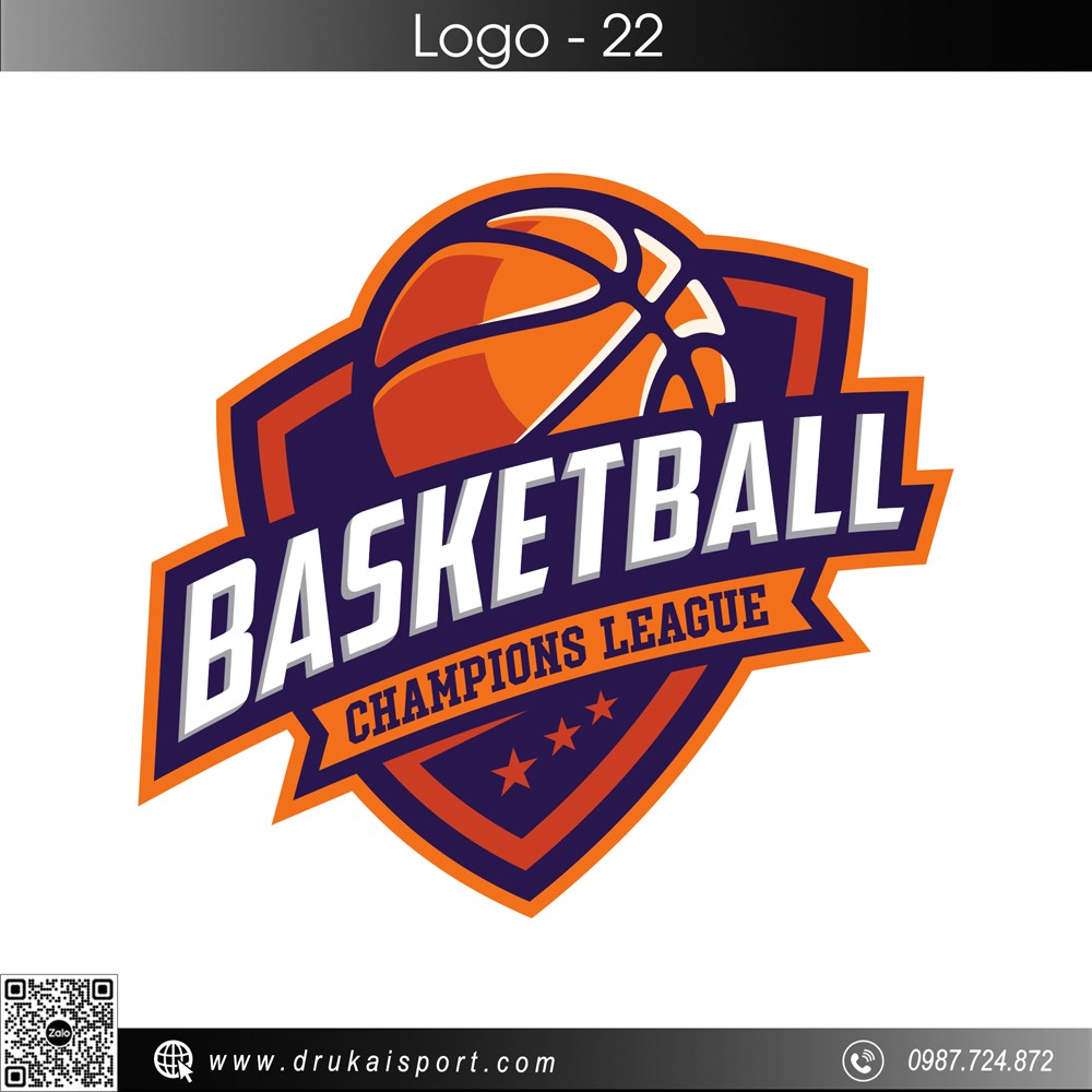 Logo Basketball Champions League màu cam tím chính hãng