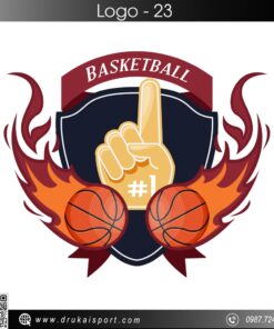Logo Bóng Rổ #23 - Nhiệt Huyết Đỏ Cam Đầy Sức Sống